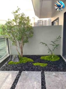 Sỏi đen bóng trang trí