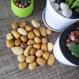 sỏi trang trí đẹp-Sỏi bóng vàng NK